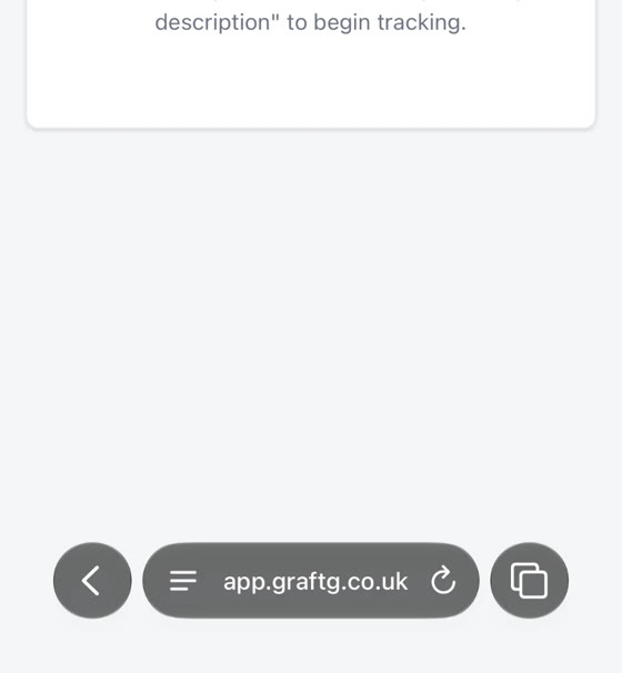 Safari address bar at the bottom of the screen, with the three-line menu button on the left